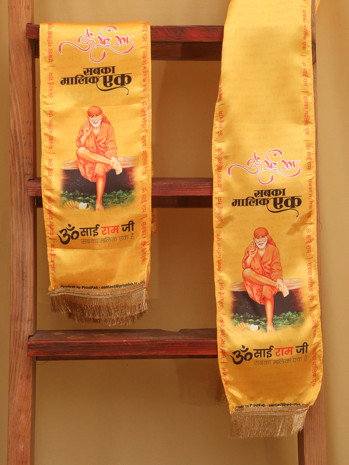 LUXURION WORLD Divine Stole/ Patka/ Khesh/ Shawl/ Dupatta – Sai Baba Stoles: Shop Shakti Blessings Patka & Silk Cloth Print Dupatta Unisex God Printed Scarf for Spiritual Wear - Luxurion World