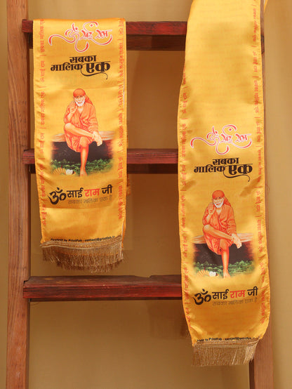 LUXURION WORLD Divine Stole/ Patka/ Khesh/ Shawl/ Dupatta – Sai Baba Stoles: Shop Shakti Blessings Patka & Silk Cloth Print Dupatta Unisex God Printed Scarf for Spiritual Wear - Luxurion World