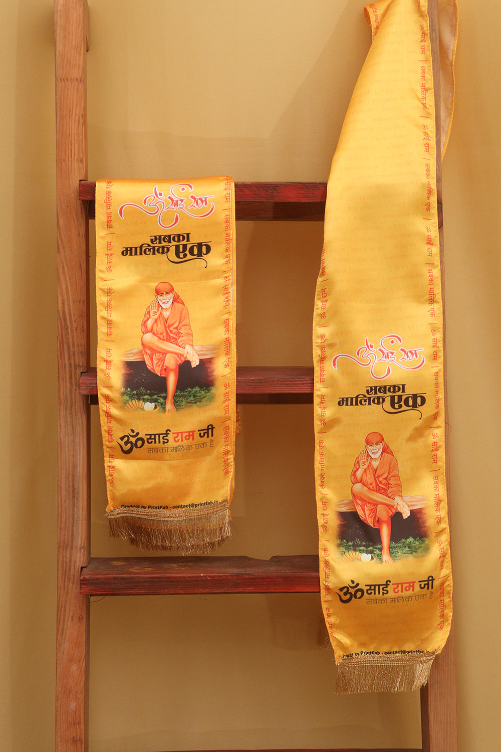 LUXURION WORLD Divine Stole/ Patka/ Khesh/ Shawl/ Dupatta – Sai Baba Stoles: Shop Shakti Blessings Patka & Silk Cloth Print Dupatta Unisex God Printed Scarf for Spiritual Wear - Luxurion World