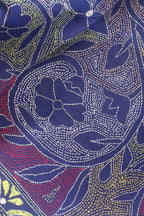 Exquisite Blue Hand Embroidered Kantha Bangalore Silk Stole - Luxurion World