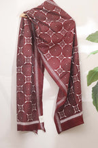 Exquisite Maroon Kantha Silk Stole: Hand-Embroidered Elegance - Luxurion World