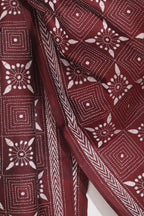 Exquisite Maroon Kantha Silk Stole: Hand-Embroidered Elegance - Luxurion World