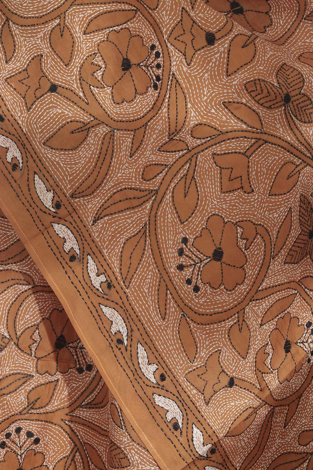 Pastel Kantha Silk Stole: Hand Embroidered Elegance - Luxurion World