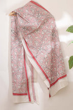 Elegant Off White Kantha Silk Stole with Hand Embroidery - Luxurion World