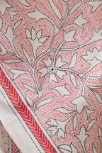 Elegant Off White Kantha Silk Stole with Hand Embroidery - Luxurion World