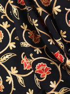 Black Embroidered Kashmiri Aari Work Woollen Stole - Luxurion World
