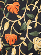 Black Embroidered Kashmiri Aari Work Woollen Stole - Luxurion World