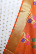 Dyeable Banarasi Silk Suit With Orange Banarasi Silk Meenakari Dupatta - Luxurion World
