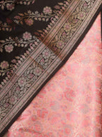 Pink Banarasi Silk Tanchui Jamawar Suit With Black Banarasi Silk Meenakari Dupatta - Luxurion World