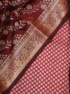 Purple Banarasi Silk Suit With Maroon Banarasi Silk Meenakari Dupatta - Luxurion World