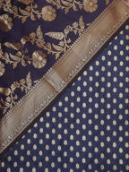 Blue Banarasi Silk Zari Booti Design Suit With Blue Banarasi Silk Dupatta - Luxurion World