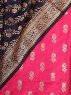 Pink Banarasi Silk Suit With Blue Banarasi Silk Meenakari Dupatta - Luxurion World