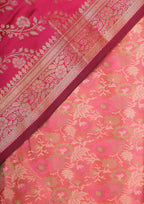 Pink Banarasi Silk Tanchui Jamawar Suit With Pink Banarasi Silk Meenakari Dupatta - Luxurion World