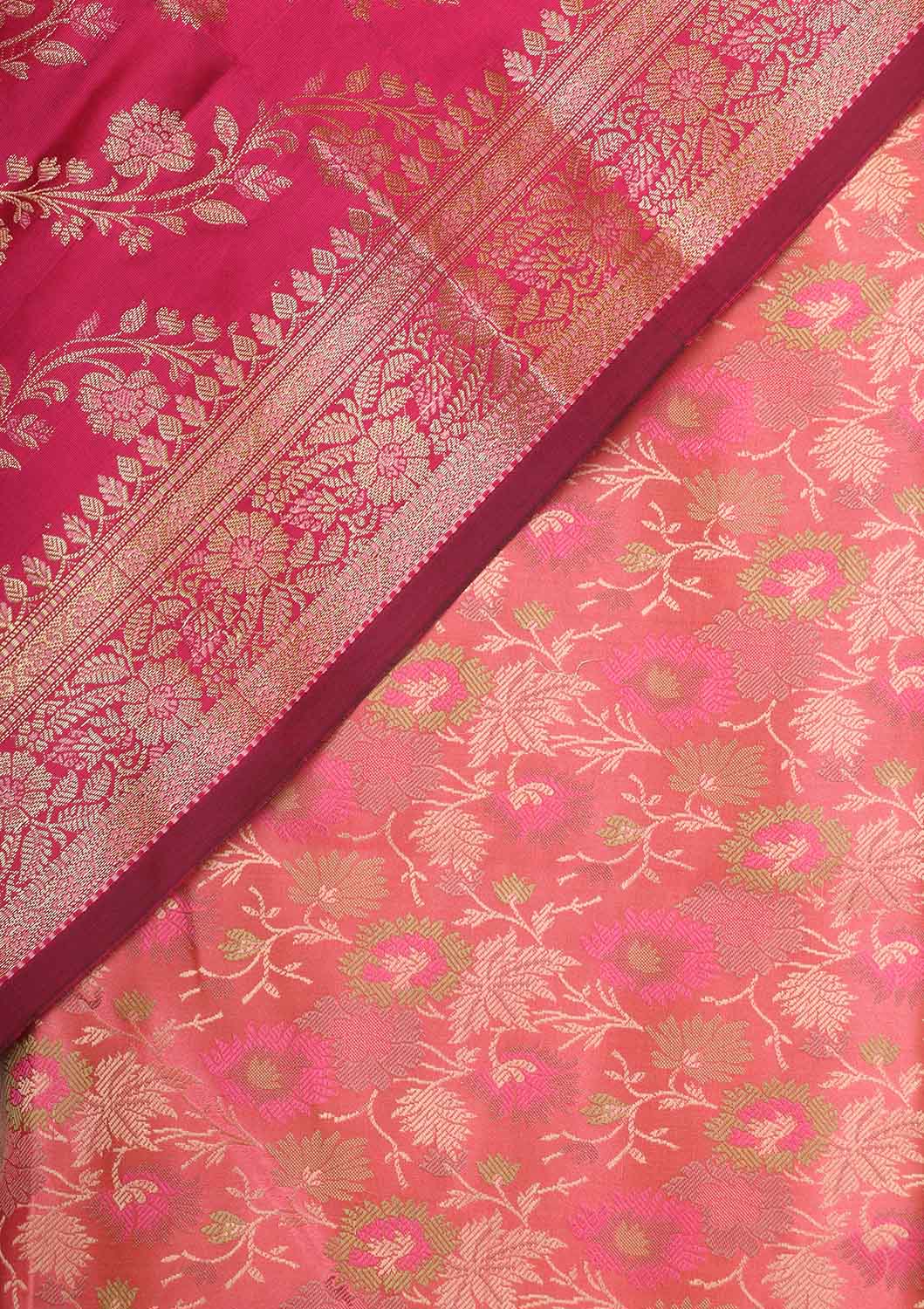Pink Banarasi Silk Tanchui Jamawar Suit With Pink Banarasi Silk Meenakari Dupatta - Luxurion World