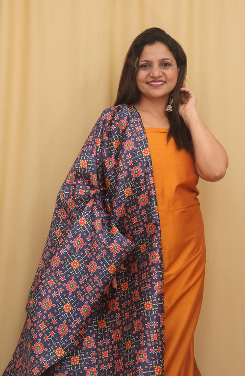 Yellow Plain Silk Suit With Digital Printed Patola Design Tussar Silk Dupatta - Luxurion World