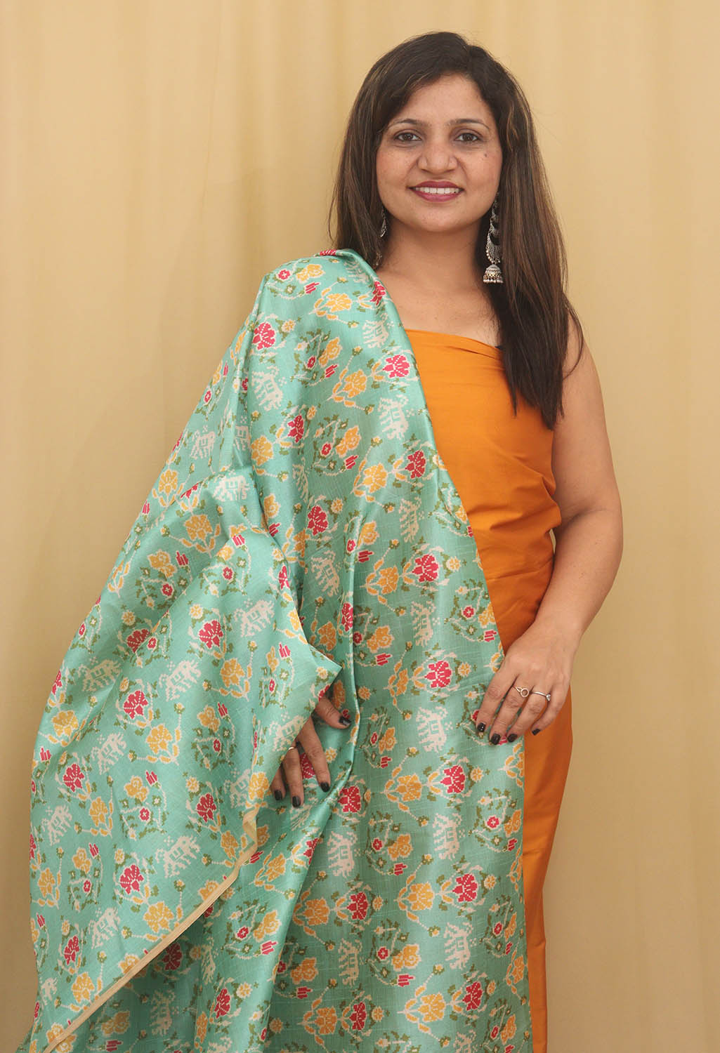Yellow Plain Silk Suit With Digital Printed Patola Design Tussar Silk Dupatta - Luxurion World