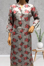 Grey Floral Organza Stitched Kurta - Luxurion World