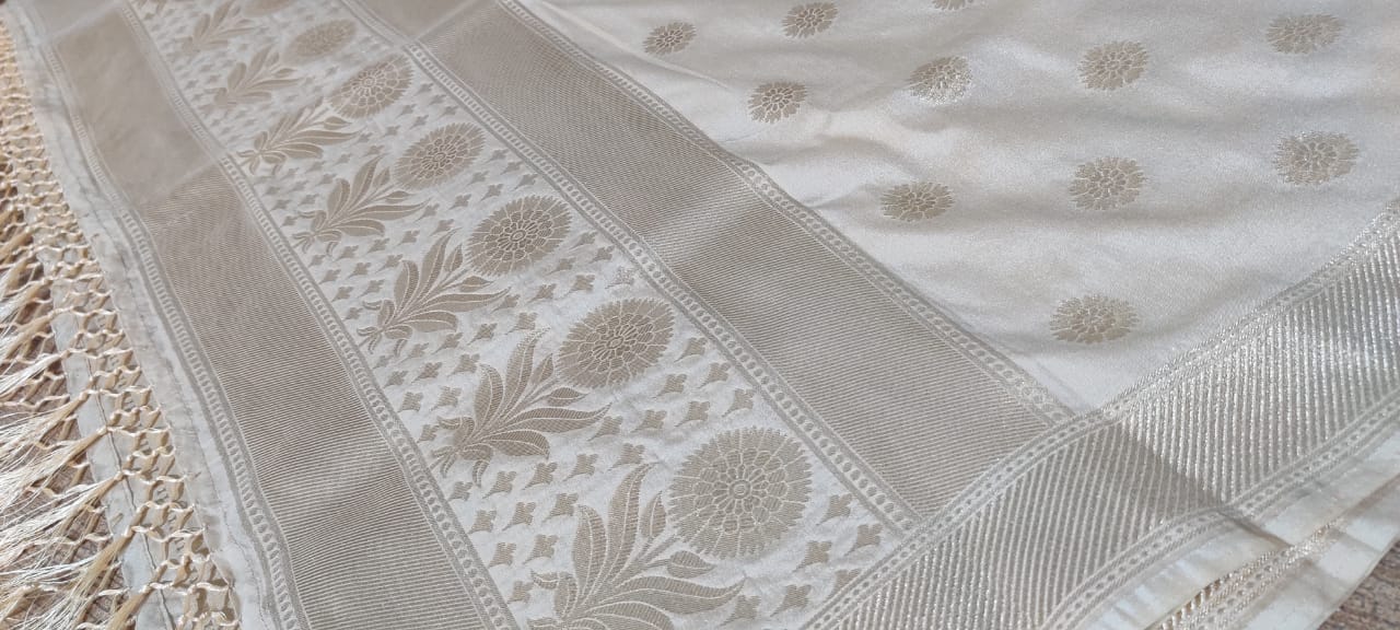 Pastel Handloom Banarasi Silk Dupatta - Luxurion World