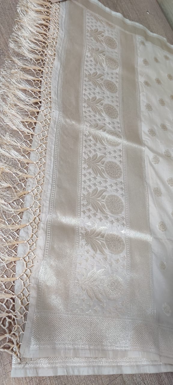 Pastel Handloom Banarasi Silk Dupatta - Luxurion World