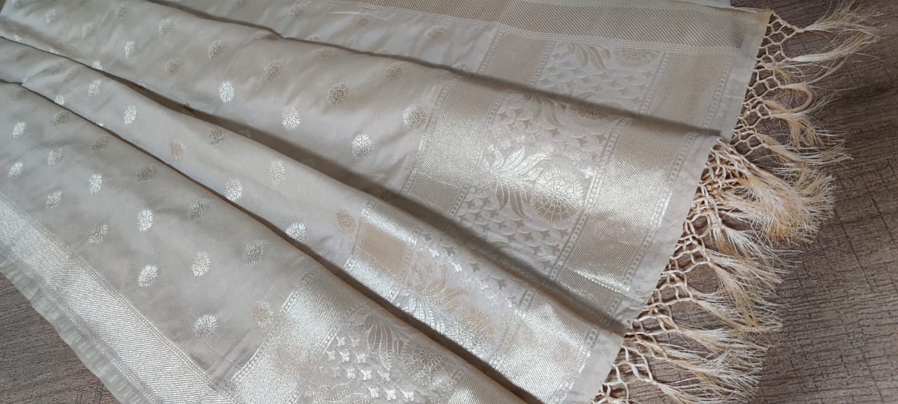 Pastel Handloom Banarasi Silk Dupatta - Luxurion World