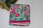 Pink Hand Embroidered Phulkari Georgette Saree - Luxurion World