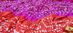 Pink And Red Checks Bandhani Silk Dupatta - Luxurion World
