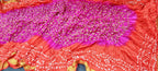 Pink And Red Checks Bandhani Silk Dupatta - Luxurion World