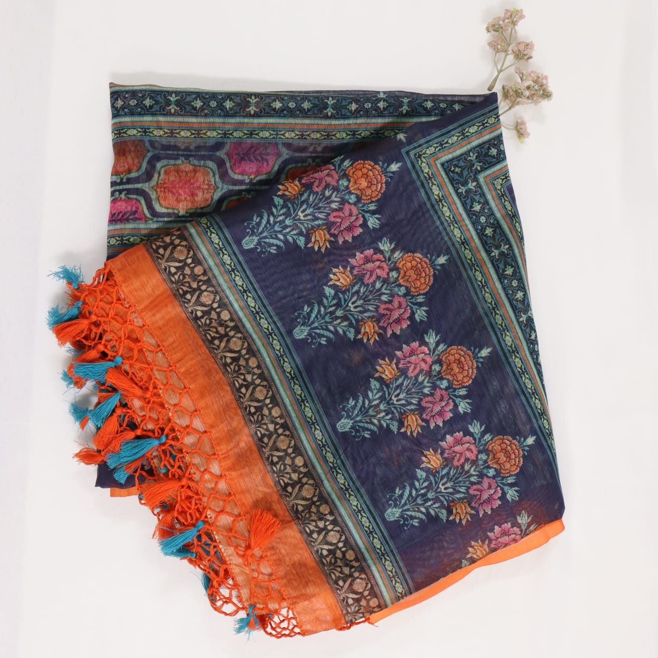 Multicolor Digital Printed Chanderi Silk Dupatta - Luxurion World