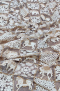 Dyeable Sequence Work Trendy Net Embroidered Fabric (1 mtr) - Luxurion World