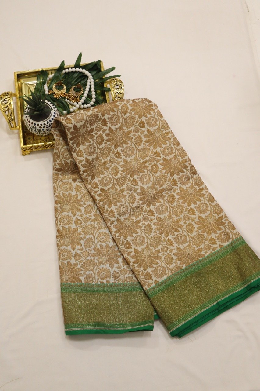 Pastel Handloom Banarasi Silk Saree - Luxurion World