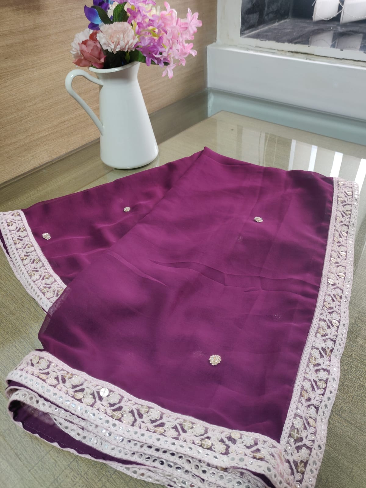 Pastel Banarasi Silk Suit Set With Georgette Trendy Dupatta - Luxurion World