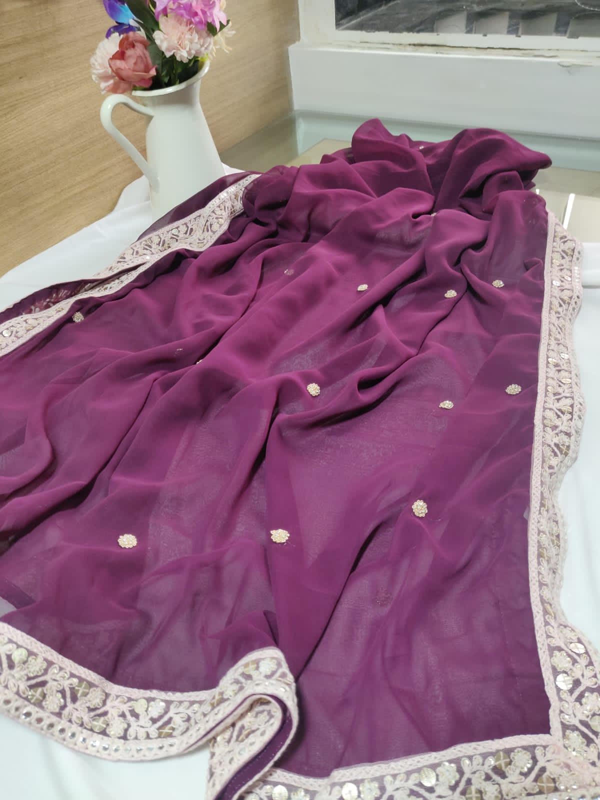 Pastel Banarasi Silk Suit Set With Georgette Trendy Dupatta - Luxurion World
