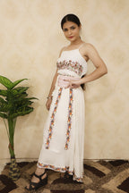 White Embroidered Cotton Trendy Symmetrical Skirt - Luxurion World