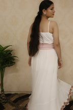 White Embroidered Cotton Trendy Symmetrical Skirt - Luxurion World