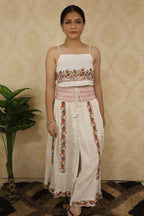 White Embroidered Cotton Trendy Symmetrical Skirt - Luxurion World