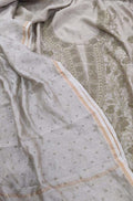Pastel Embroidered Chikankari Chanderi Silk Two Piece Unstitched Suit Set - Luxurion World