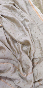 Pastel Embroidered Chikankari Chanderi Silk Two Piece Unstitched Suit Set - Luxurion World
