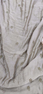 Pastel Embroidered Chikankari Chanderi Silk Two Piece Unstitched Suit Set - Luxurion World