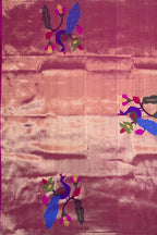 Pink Paithani Handloom Silk Brocade Blouse Fabric - Luxurion World