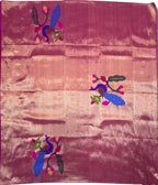 Pink Paithani Handloom Silk Brocade Blouse Fabric - Luxurion World