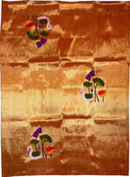 Golden Paithani Handloom Silk Brocade Blouse Fabric - Luxurion World