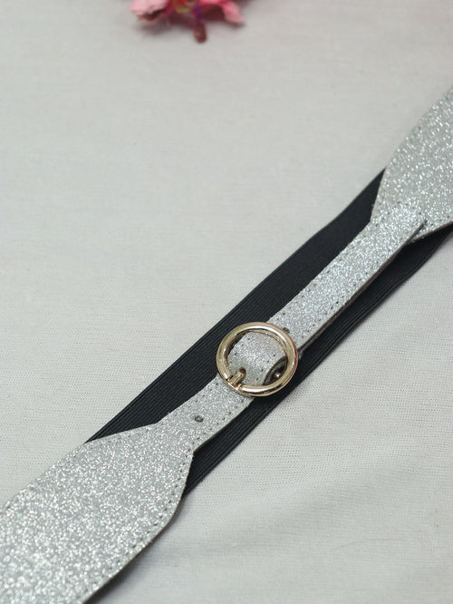 Stylish Silver and Black Elastic Belt for Comfortable Fit - Luxurion World