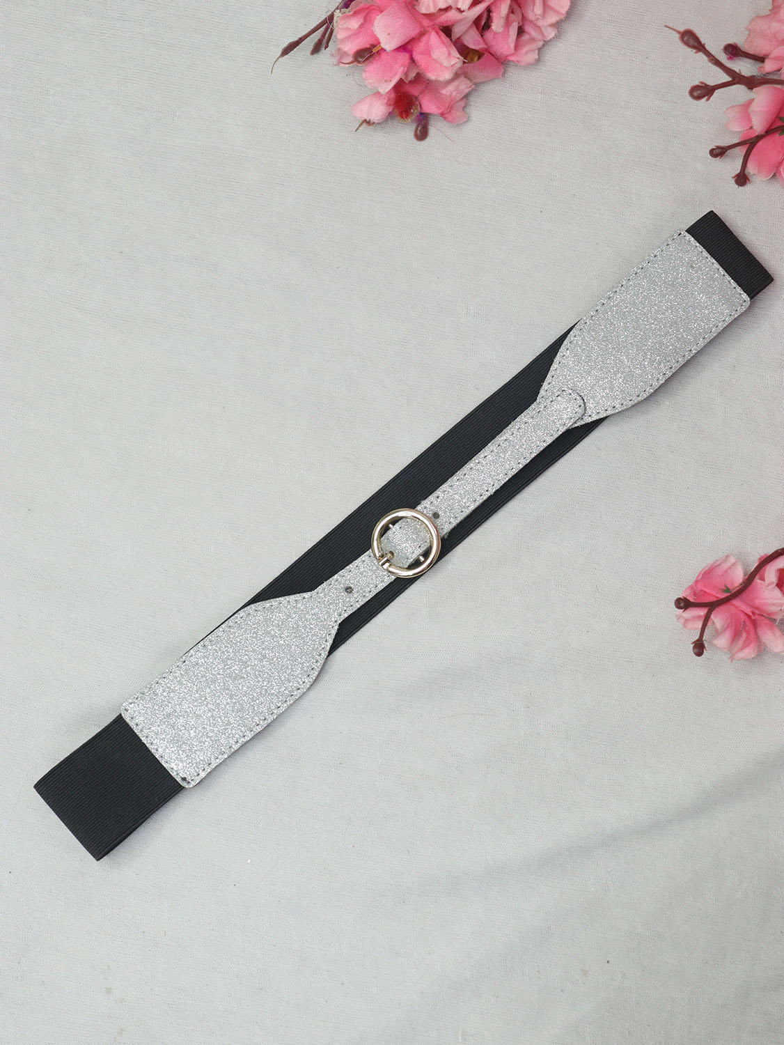 Stylish Silver and Black Elastic Belt for Comfortable Fit - Luxurion World