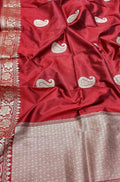Maroon Handloom Banarasi Pure Silk Dupatta - Luxurion World