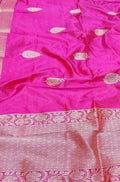 Pink Handloom Banarasi Pure Silk Dupatta - Luxurion World