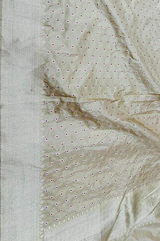 Pastel Handloom Banarasi Pure Katan Silk Dupatta - Luxurion World