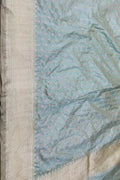 Blue Handloom Banarasi Pure Katan Silk Dupatta - Luxurion World