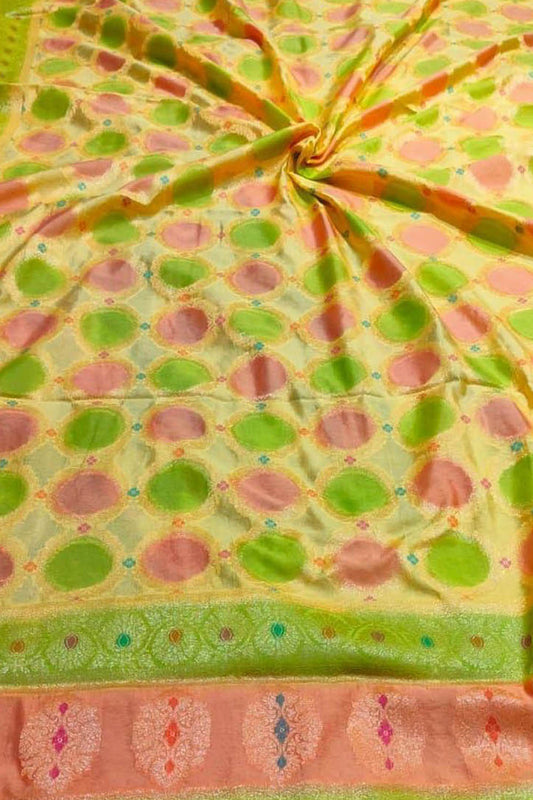 Vibrant Brush Dyed Cotton Silk Dupatta: Multicolor Banarasi Elegance - Luxurion World