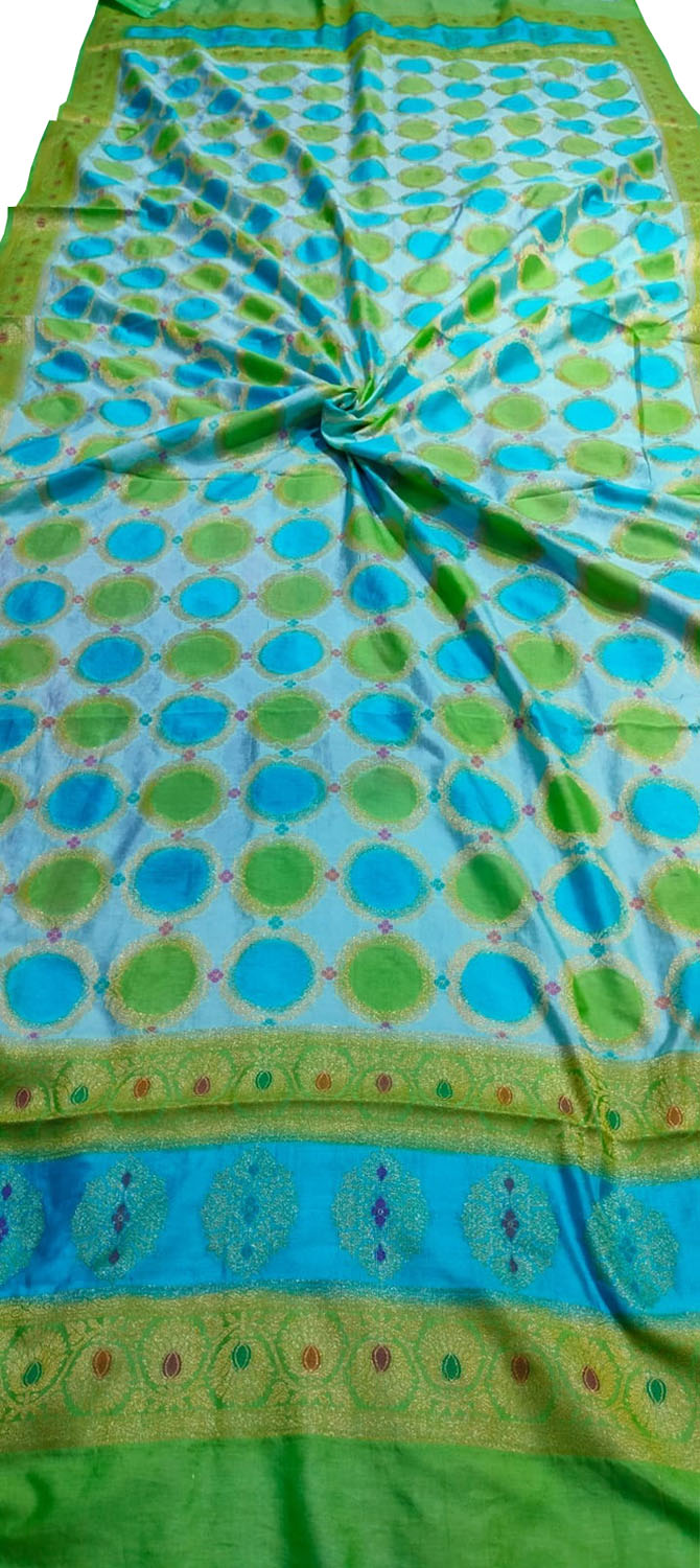 Vibrant Brush Dyed Cotton Silk Dupatta: Multicolor Banarasi Elegance - Luxurion World