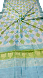 Vibrant Brush Dyed Cotton Silk Dupatta: Multicolor Banarasi Elegance - Luxurion World